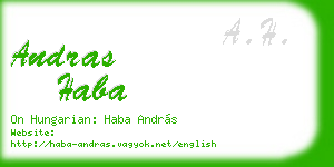andras haba business card